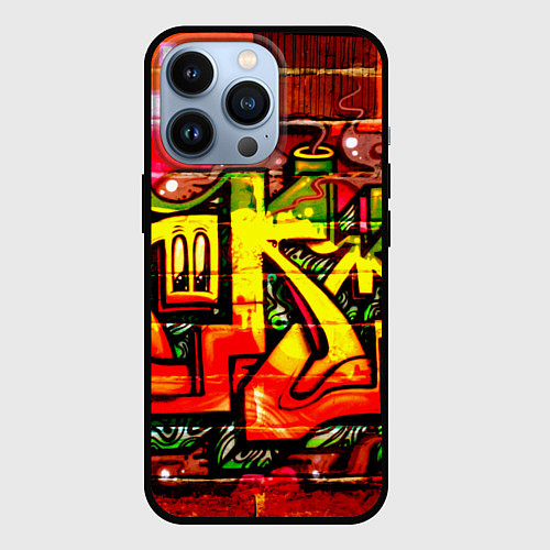 Чехол iPhone 13 Pro Red Graffiti / 3D-Черный – фото 1