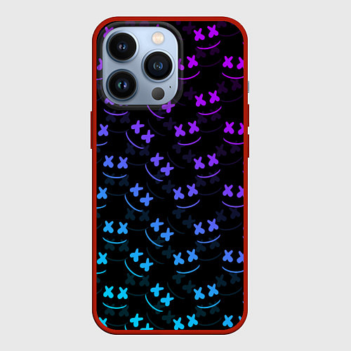 Чехол iPhone 13 Pro Marshmello: Dark Neon / 3D-Красный – фото 1