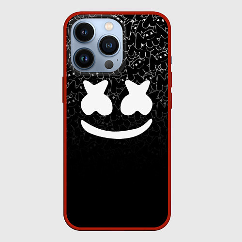 Чехол iPhone 13 Pro Marshmello Black / 3D-Красный – фото 1