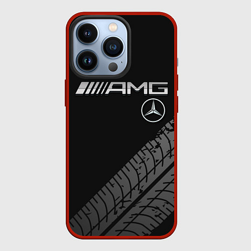 Чехол iPhone 13 Pro Mercedes AMG: Street Racing / 3D-Красный – фото 1