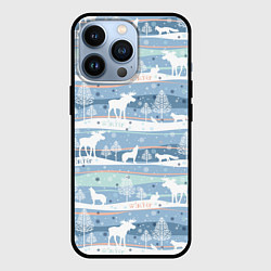 Чехол для iPhone 13 Pro Зимний мотив, цвет: 3D-черный