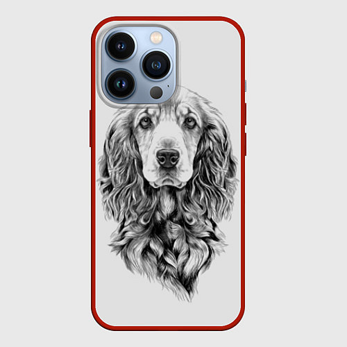 Чехол iPhone 13 Pro Кокер спаниель / 3D-Красный – фото 1