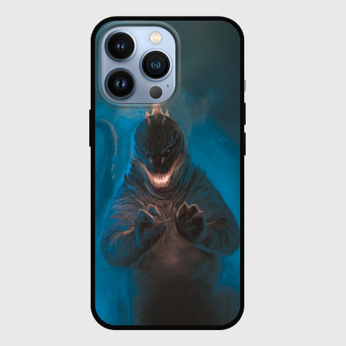 Чехол iPhone 13 Pro Blue Godzilla / 3D-Черный – фото 1