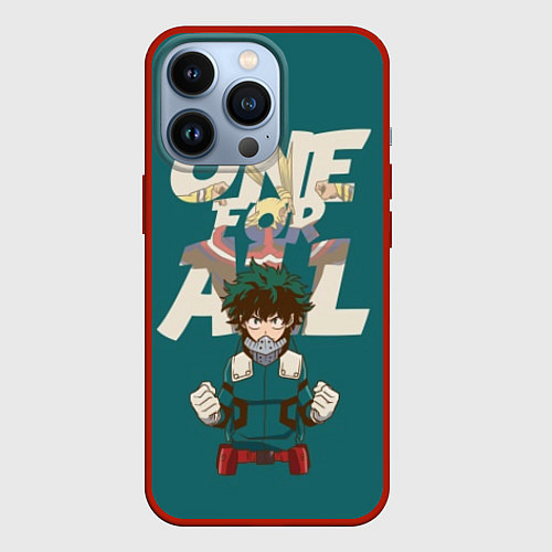 Чехол iPhone 13 Pro Моя геройская академия / 3D-Красный – фото 1