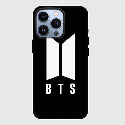Чехол iPhone 13 Pro BTS лого белое / 3D-Черный – фото 1