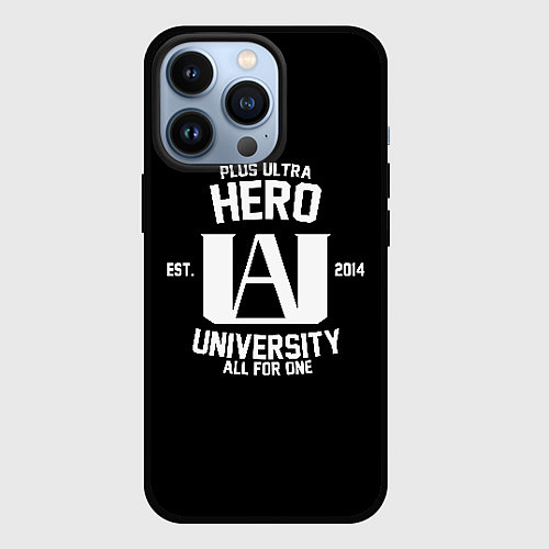 Чехол iPhone 13 Pro My Hero Academia белый лого / 3D-Черный – фото 1