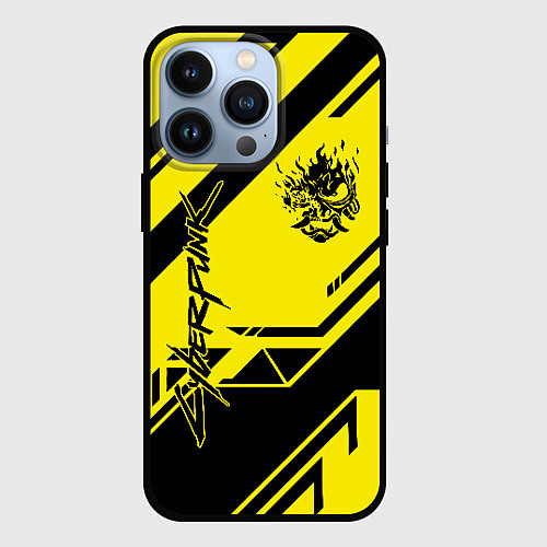 Чехол iPhone 13 Pro Cyberpunk 2077: Yellow Samurai / 3D-Черный – фото 1