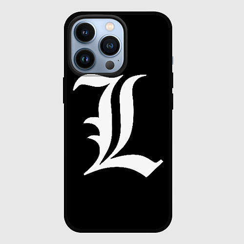 Чехол iPhone 13 Pro DEATH NOTE ТЕТРАДЬ СМЕРТИ L / 3D-Черный – фото 1