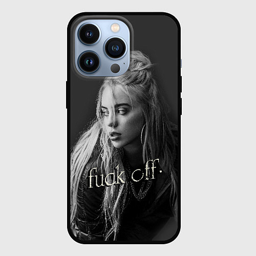 Чехол iPhone 13 Pro Billie Eilish fak off / 3D-Черный – фото 1