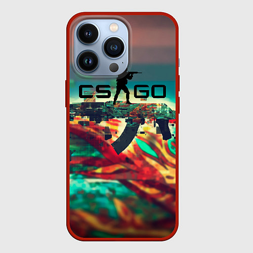 Чехол iPhone 13 Pro CS GO logo abstract / 3D-Красный – фото 1