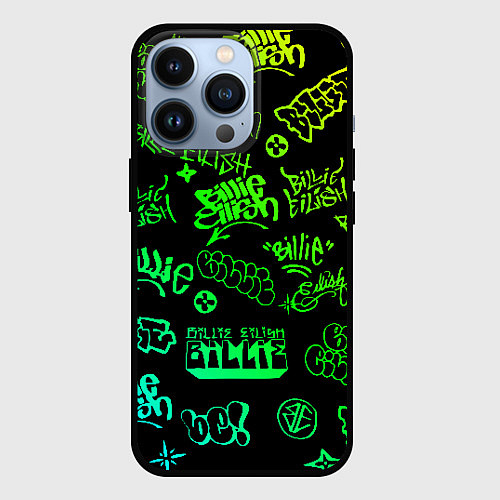 Чехол iPhone 13 Pro BILLIE EILISH: Grunge Graffiti / 3D-Черный – фото 1