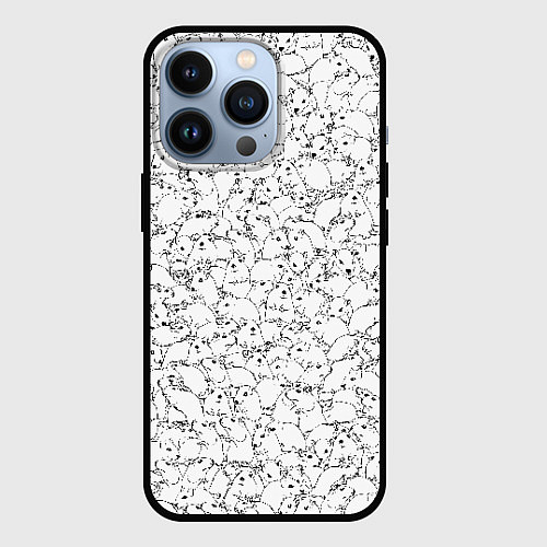 Чехол iPhone 13 Pro Белые мыши / 3D-Черный – фото 1