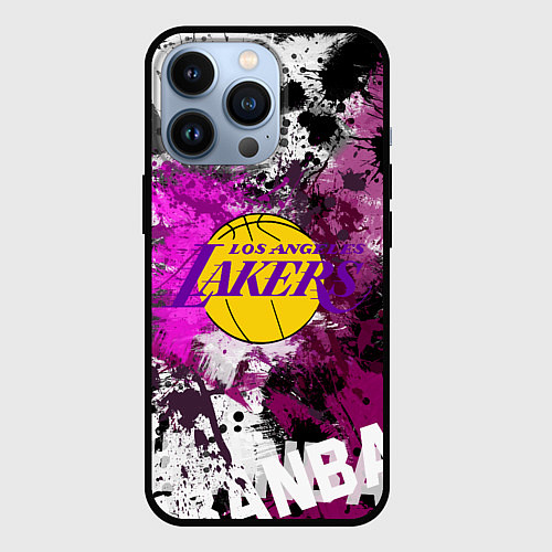 Чехол iPhone 13 Pro Лос-Анджелес Лейкерс, Los Angeles Lakers / 3D-Черный – фото 1