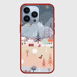 Чехол для iPhone 13 Pro Новогодние каникулы, цвет: 3D-красный