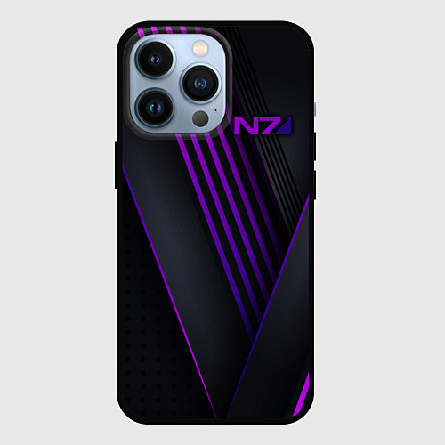 Чехол iPhone 13 Pro Mass Effect N7 / 3D-Черный – фото 1