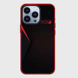 Чехол для iPhone 13 Pro Mass Effect N7, цвет: 3D-красный