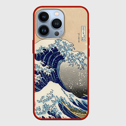 Чехол iPhone 13 Pro Kanagawa Wave Art / 3D-Красный – фото 1