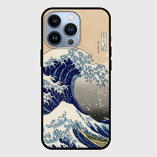 Чехол iPhone 13 Pro Kanagawa Wave Art / 3D-Черный – фото 1