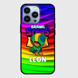 Чехол для iPhone 13 Pro BRAWL STARS LEON, цвет: 3D-черный