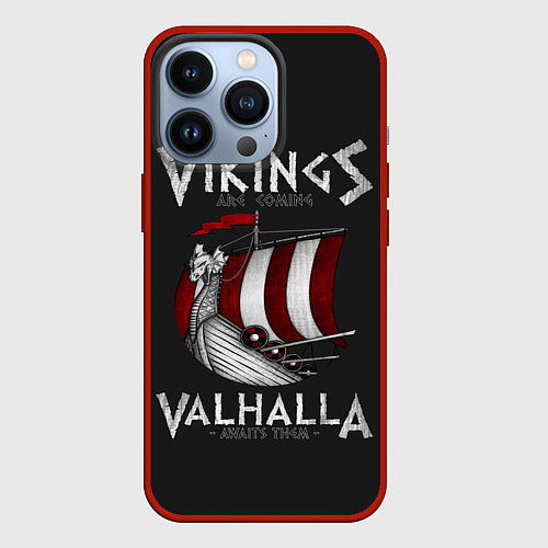 Чехол iPhone 13 Pro Vikings Valhalla / 3D-Красный – фото 1