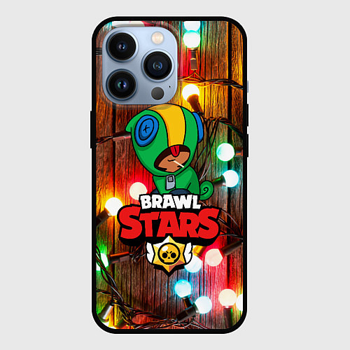 Чехол iPhone 13 Pro BRAWL STARS НОВОГОДНИЙ / 3D-Черный – фото 1