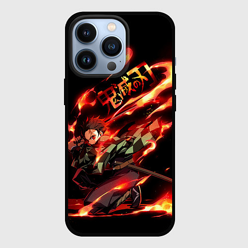 Чехол iPhone 13 Pro Demon Slayer / 3D-Черный – фото 1