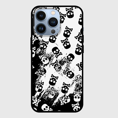 Чехол iPhone 13 Pro Черепа / 3D-Черный – фото 1