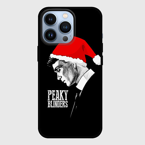 Чехол iPhone 13 Pro Новогодний Острые Козырьки / 3D-Черный – фото 1