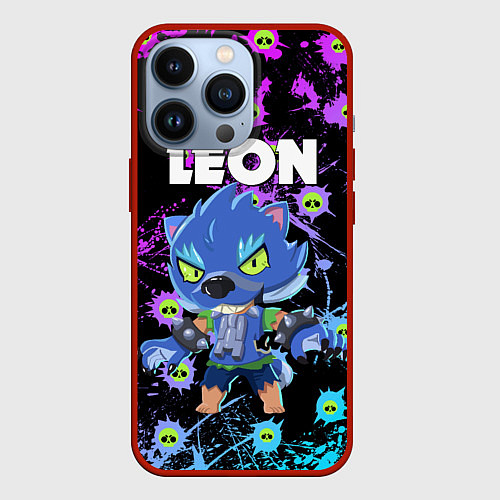 Чехол iPhone 13 Pro BRAWL STARS ОБОРОТЕНЬ LEON / 3D-Красный – фото 1