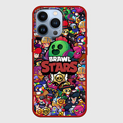 Чехол для iPhone 13 Pro BRAWL STARS SPIKE, цвет: 3D-красный