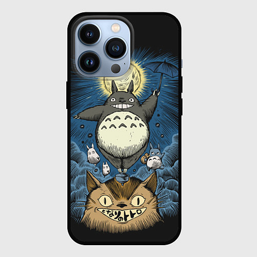Чехол iPhone 13 Pro My Neighbor Totoro / 3D-Черный – фото 1