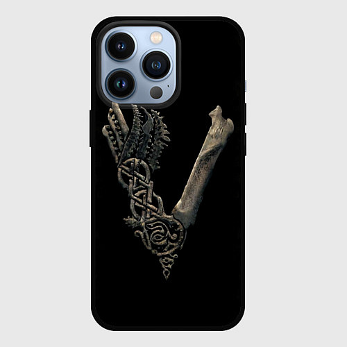 Чехол iPhone 13 Pro Vikings bones logo / 3D-Черный – фото 1