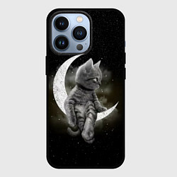 Чехол iPhone 13 Pro Кот на луне