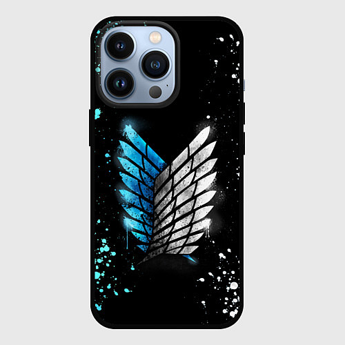 Чехол iPhone 13 Pro Атака титанов / 3D-Черный – фото 1