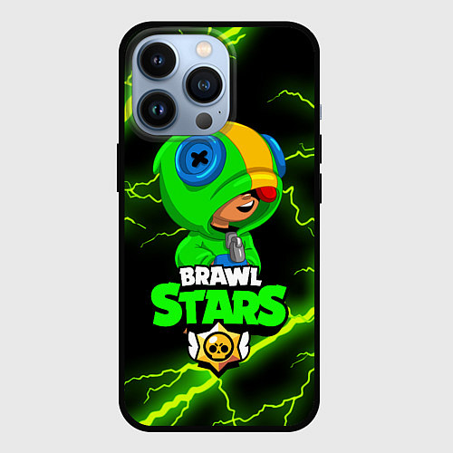 Чехол iPhone 13 Pro BRAWL STARS LEON / 3D-Черный – фото 1