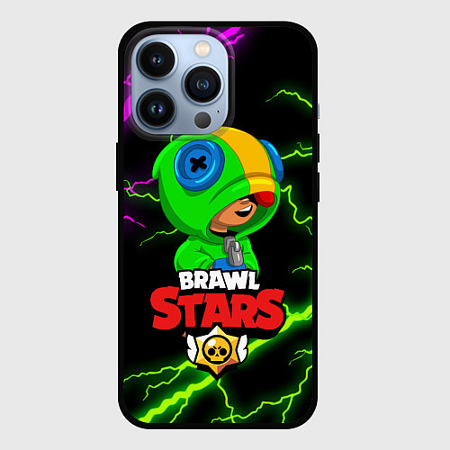 Чехол iPhone 13 Pro BRAWL STARS LEON / 3D-Черный – фото 1