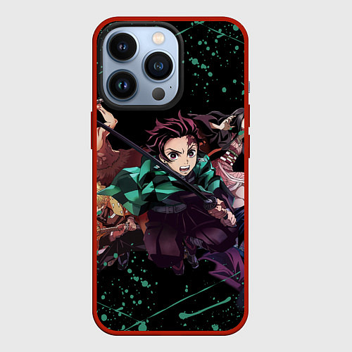 Чехол iPhone 13 Pro KIMETSU NO YAIBA / 3D-Красный – фото 1