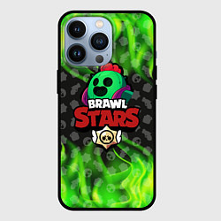 Чехол для iPhone 13 Pro BRAWL STARS SPIKE, цвет: 3D-черный