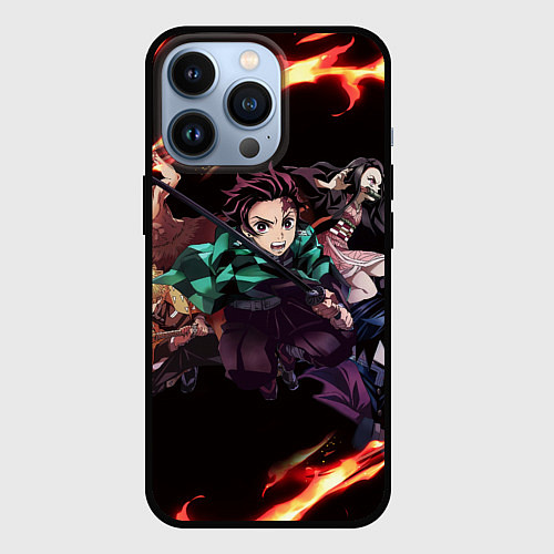 Чехол iPhone 13 Pro KIMETSU NO YAIBA / 3D-Черный – фото 1