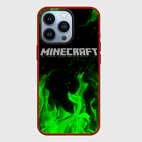 Чехол iPhone 13 Pro MINECRAFT / 3D-Красный – фото 1