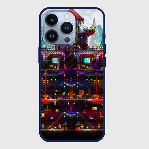 Чехол iPhone 13 Pro Terraria / 3D-Тёмно-синий – фото 1