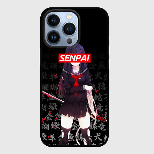 Чехол iPhone 13 Pro SENPAI ANIME / 3D-Черный – фото 1