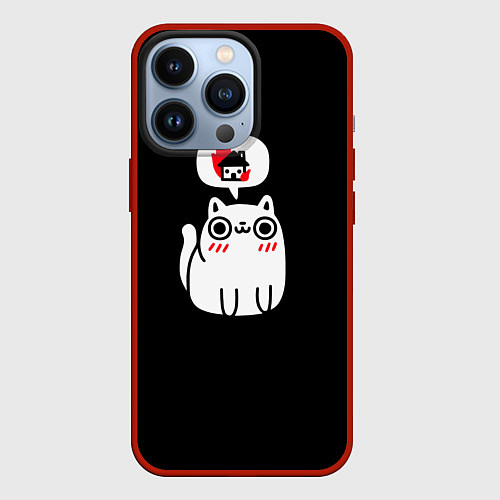 Чехол iPhone 13 Pro Meme cat / 3D-Красный – фото 1