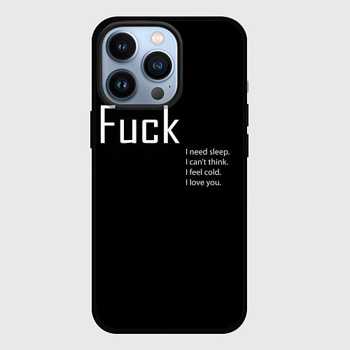 Чехол iPhone 13 Pro Fuck / 3D-Черный – фото 1