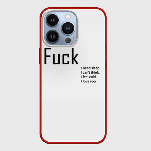 Чехол iPhone 13 Pro Fuck / 3D-Красный – фото 1