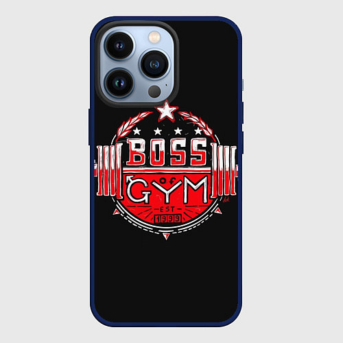 Чехол iPhone 13 Pro Boss of GYM акварель / 3D-Тёмно-синий – фото 1