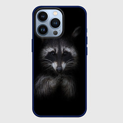 Чехол для iPhone 13 Pro Енот, цвет: 3D-тёмно-синий