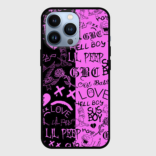 Чехол iPhone 13 Pro LIL PEEP LOGOBOMBING / 3D-Черный – фото 1