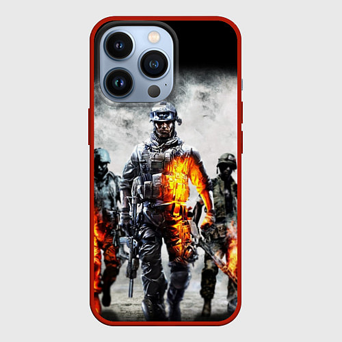 Чехол iPhone 13 Pro Battlefield / 3D-Красный – фото 1