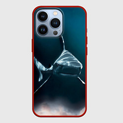 Чехол для iPhone 13 Pro Акула, цвет: 3D-красный